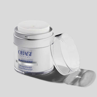 OBAGI Medical Elastiderm moisturizer jar on a light gray background